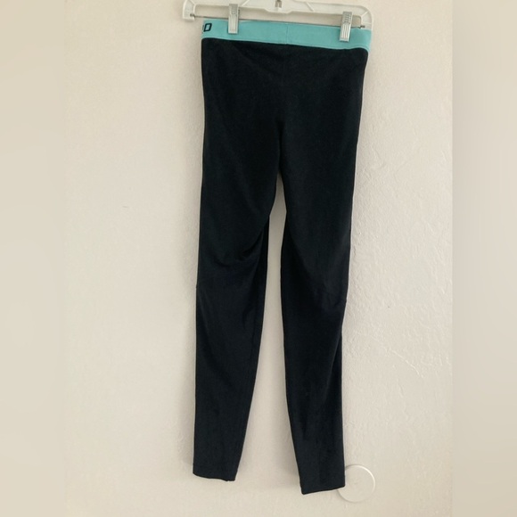 Nike Pro Leggings Black Mid Rise Full Length Blue Workout Errands Travel Small - Picture 5 of 7